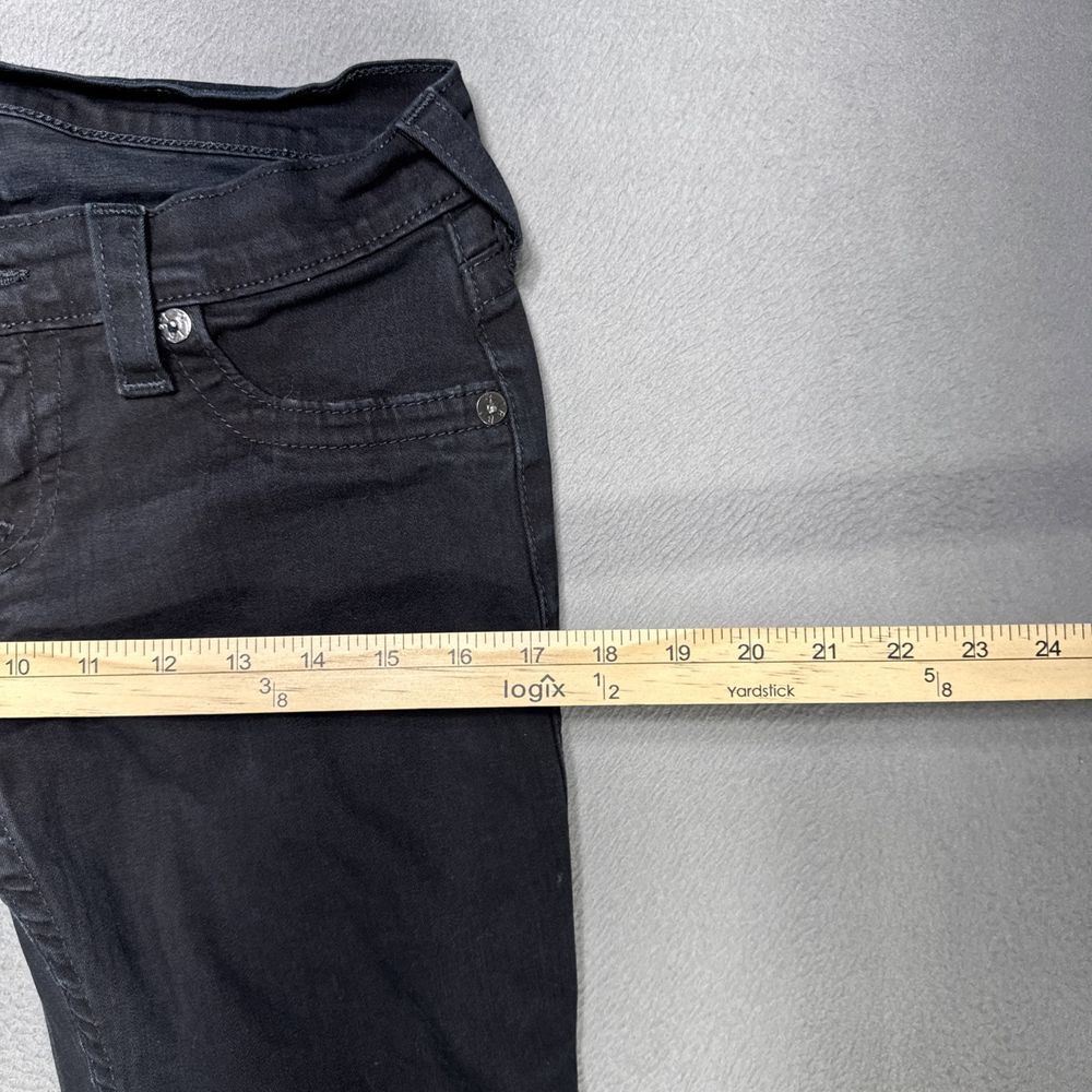 True Religion Jeans Casey Womens 29x29 Black Low Skinny Stretch Dark Wash Denim - Picture 3 of 12